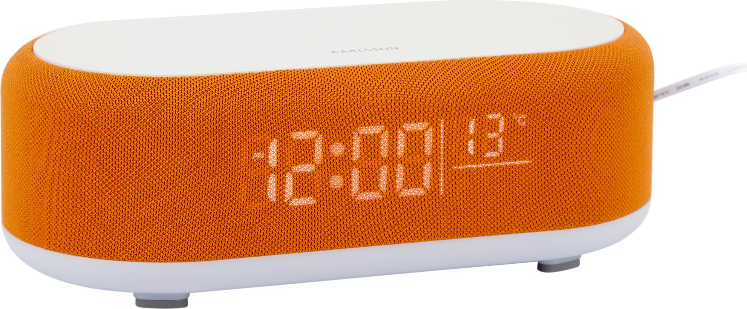 Budzik z ładowarką bezprzewodową i głośnikiem Bluetooth Vouge pomarańczowy