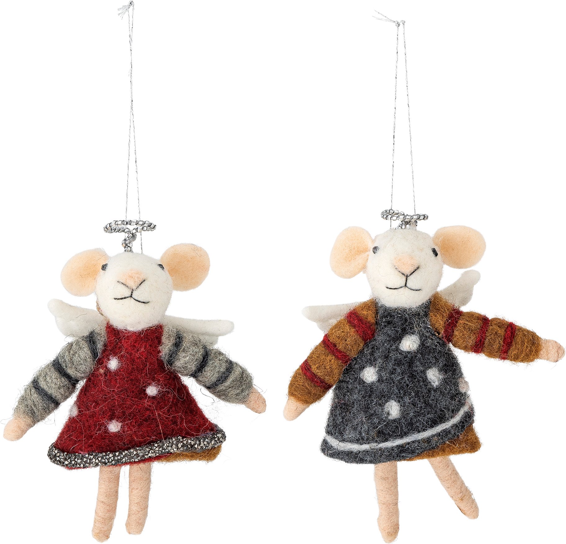 Ozdoby choinkowe Peo myszki aniołki 2 szt.