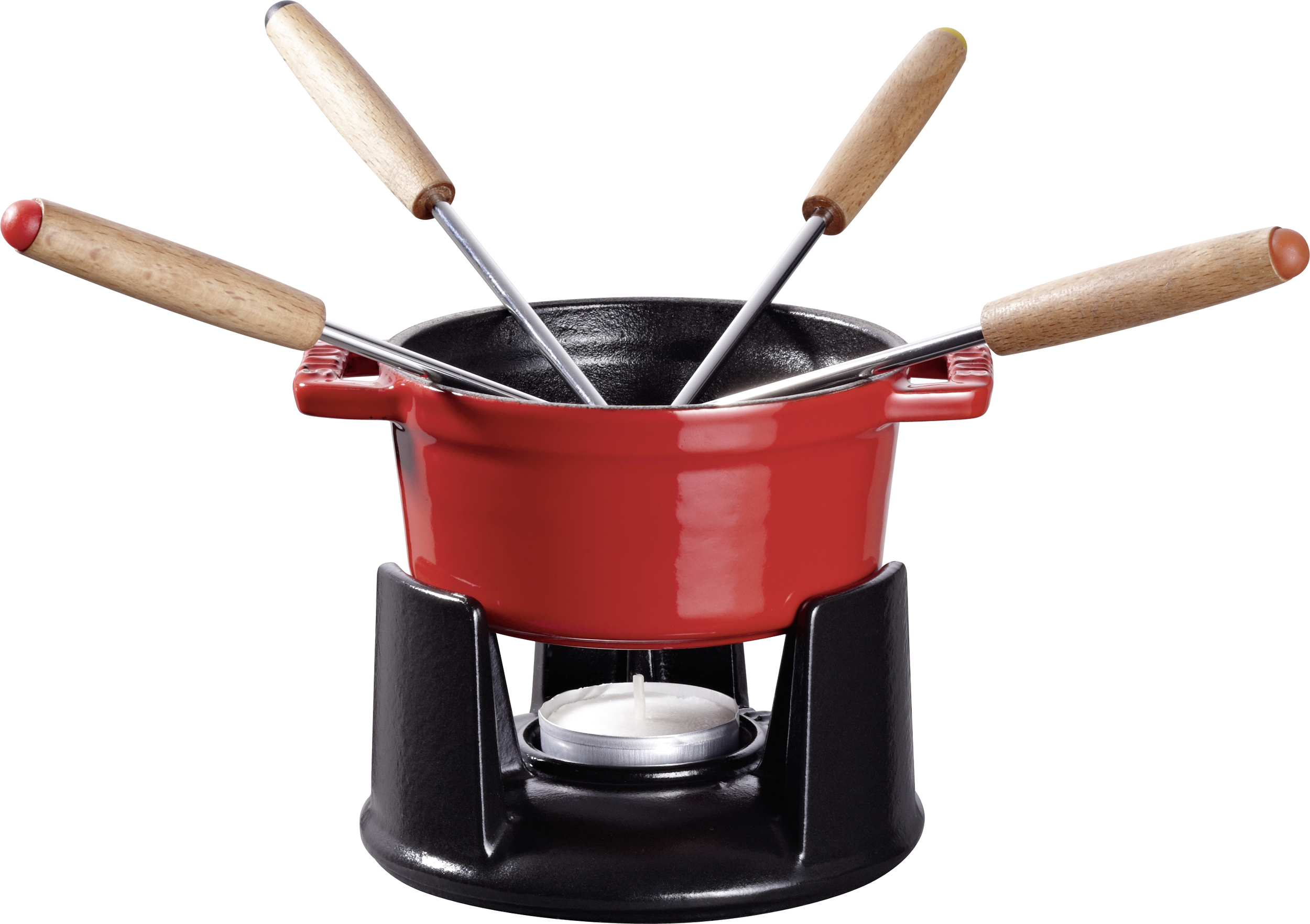 Zestaw do fondue Staub 10 cm czerwony 8 el.