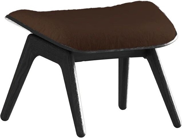 Podnóżek The Reader Teddy brązowy na czarnych dębowych nogach