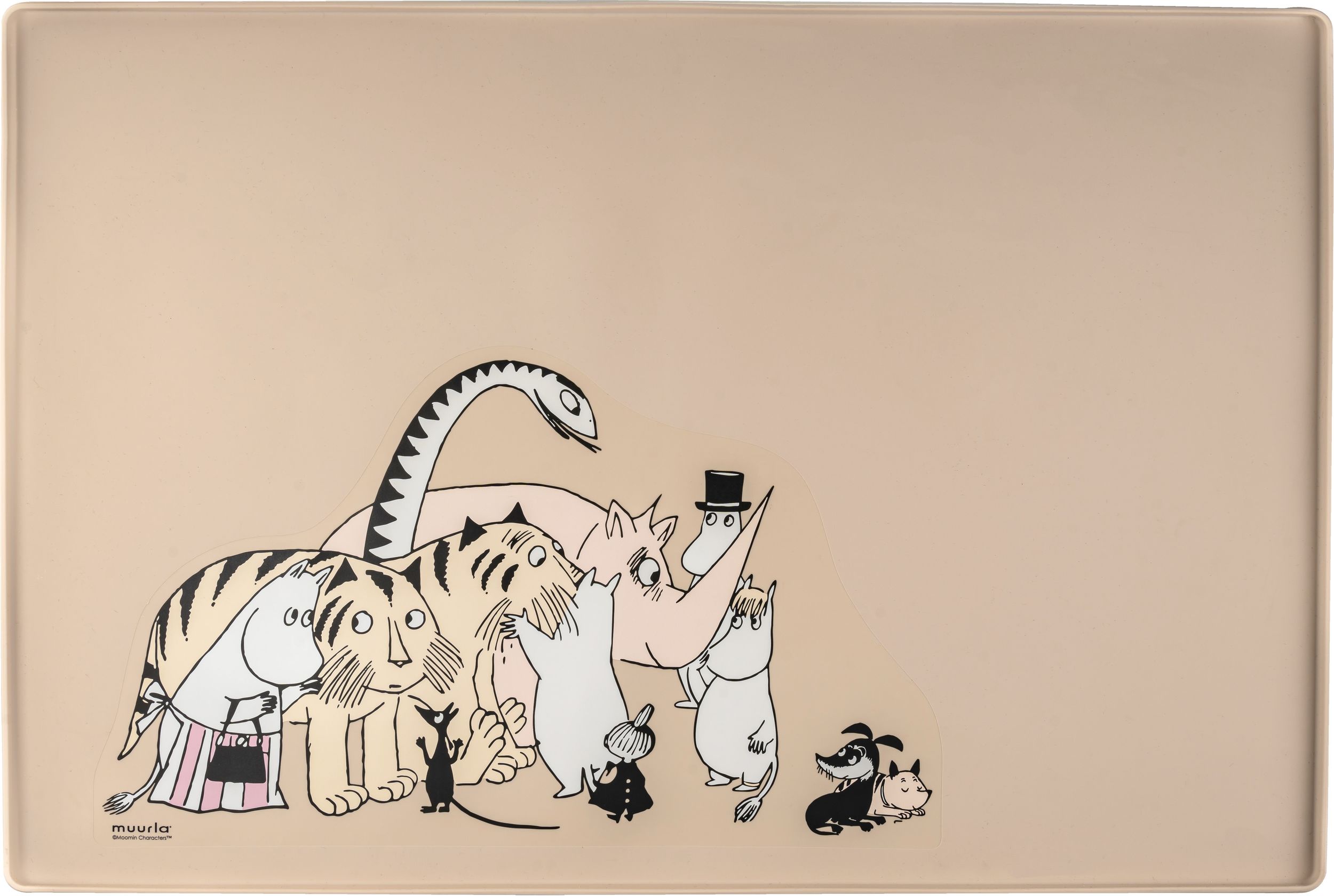 Mata pod miskę dla psa lub kota Muurla Muminki 40 x 60 cm beżowa