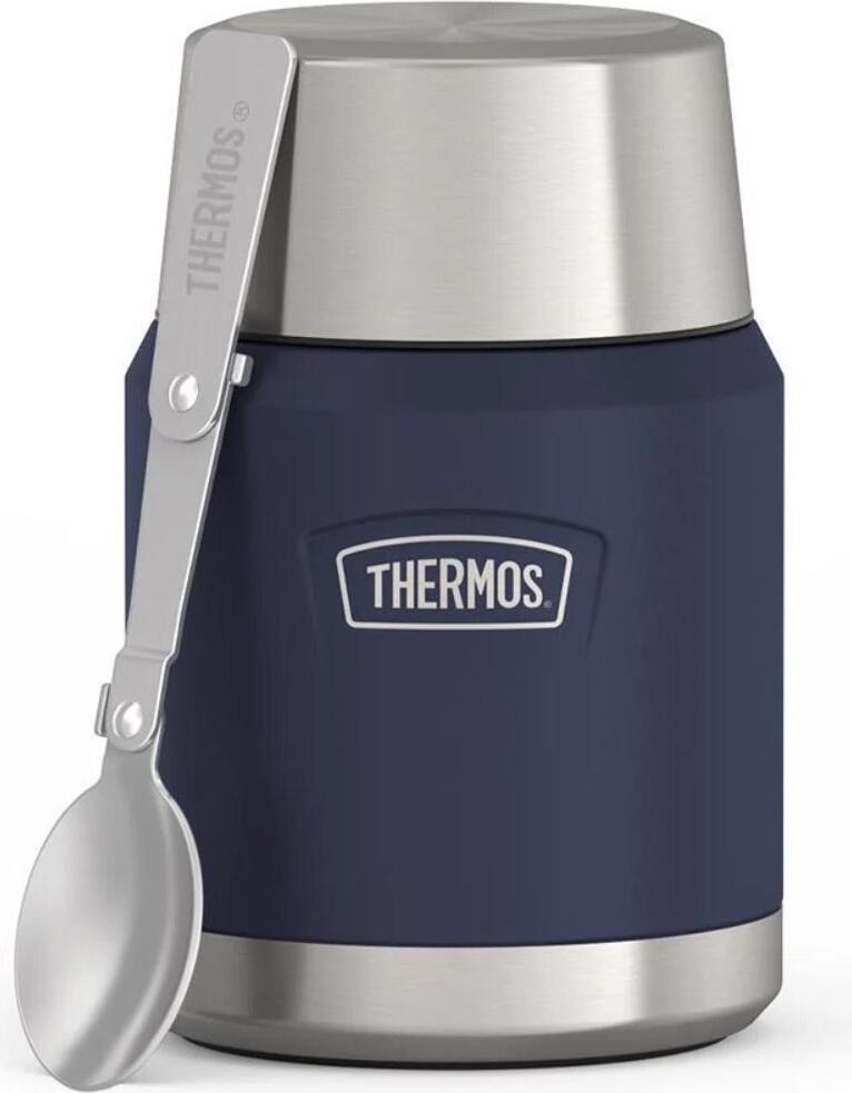 Termos obiadowy ze składaną łyżką Icon 470 ml niebieski 2 el.