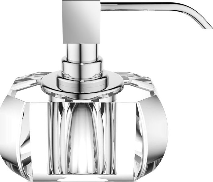 Dozownik do mydła Kristall transparentny z pompką chrom