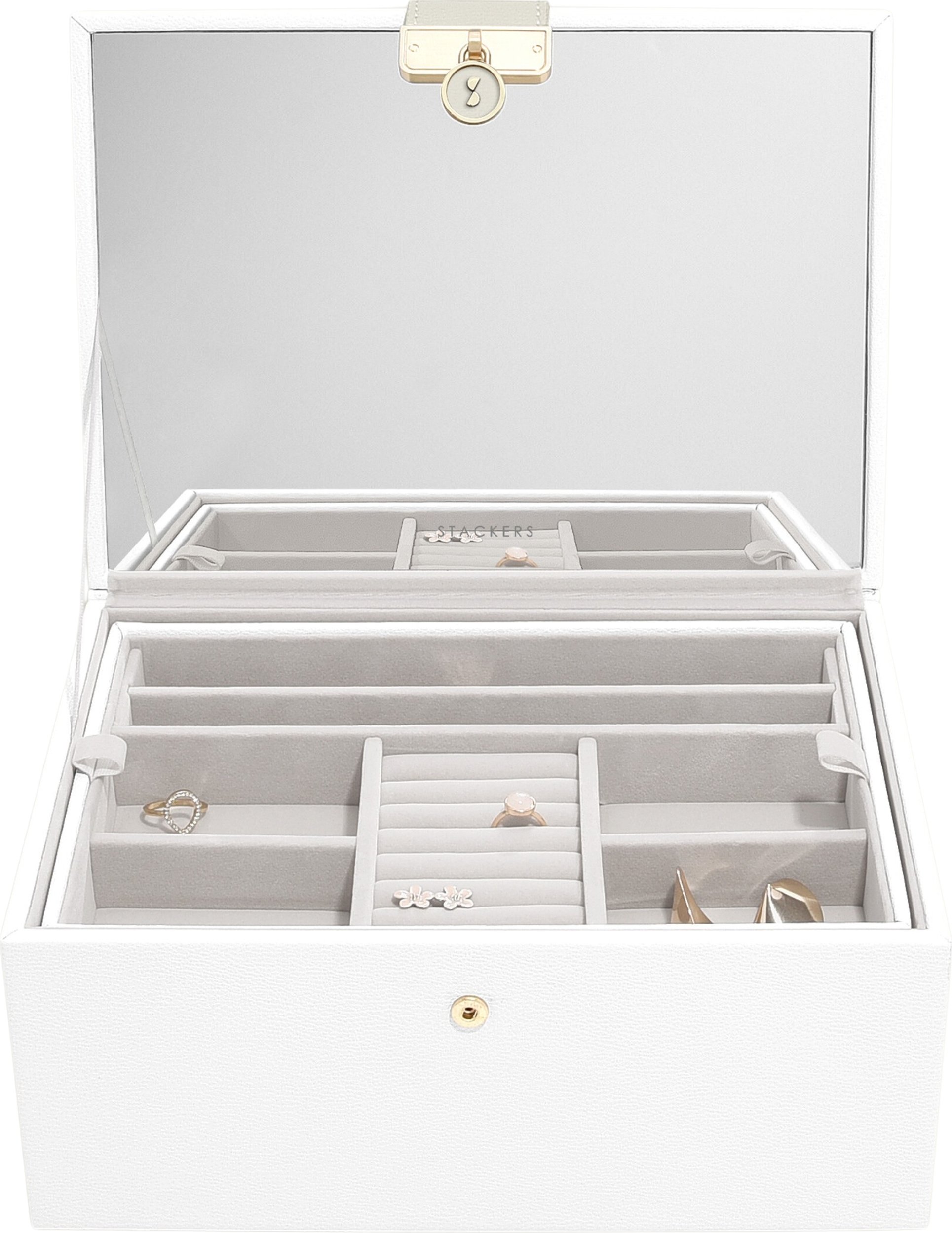 Szkatułka na biżuterię Stackers Luxury classic biała