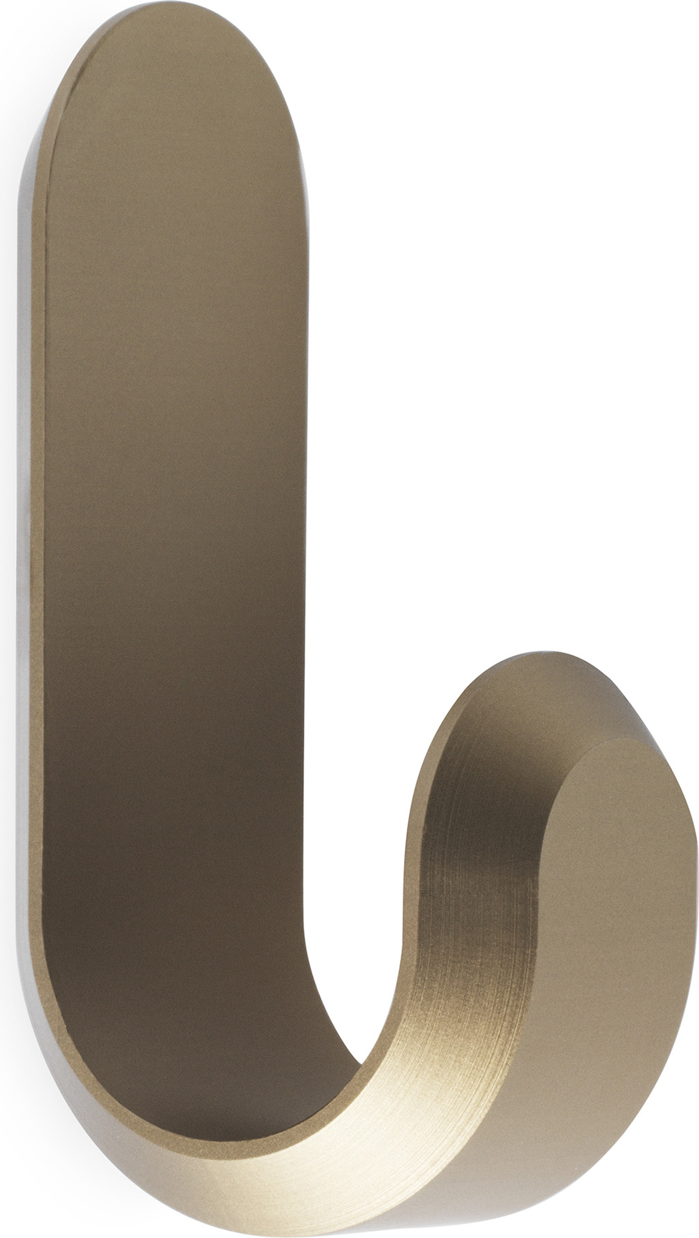 Haczyki ścienne Curve Mini złote matowe 2 szt.