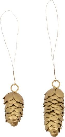 Dekoracje świąteczne Cone złote 2 szt.