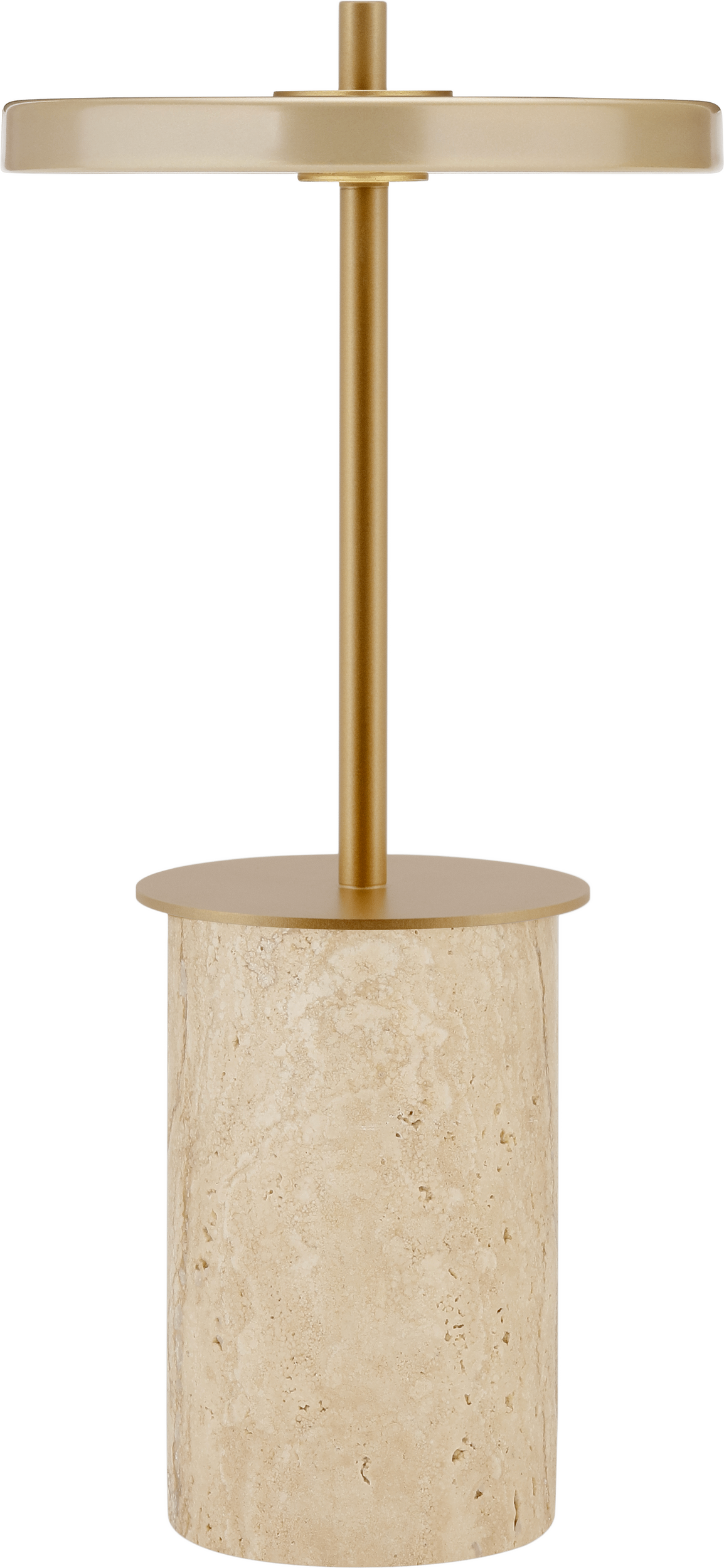 Lampa stołowa bezprzewodowa Asteria Move Mini beżowo-złota trawertyn