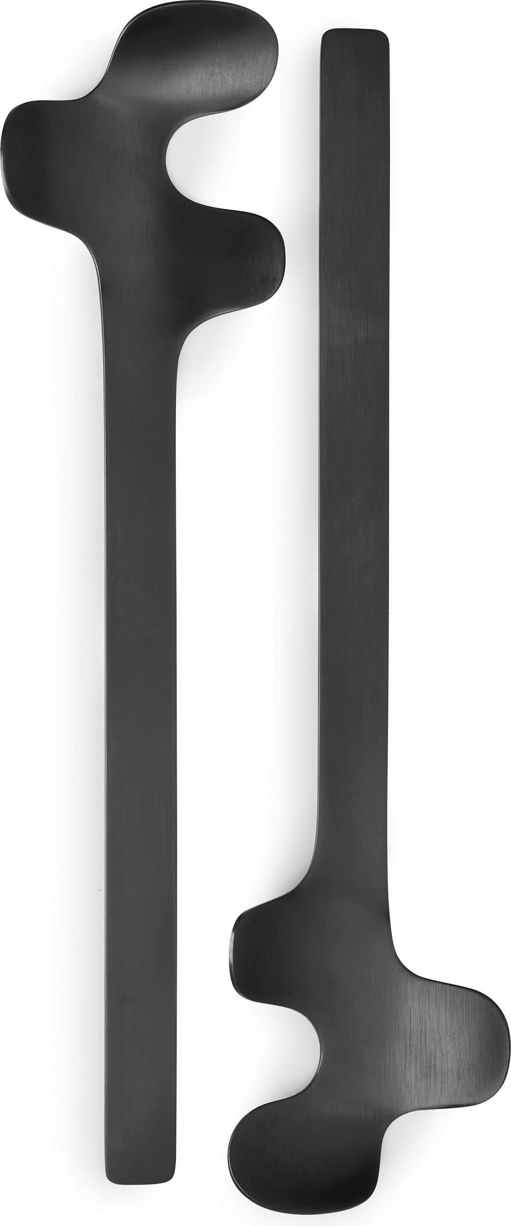 Łyżki do sałaty Leaf czarne stal nierdzewna szczotkowana 2 szt.