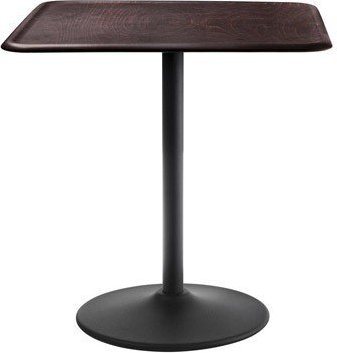 Stół Pipe kwadratowy noga czarna blat ciemny