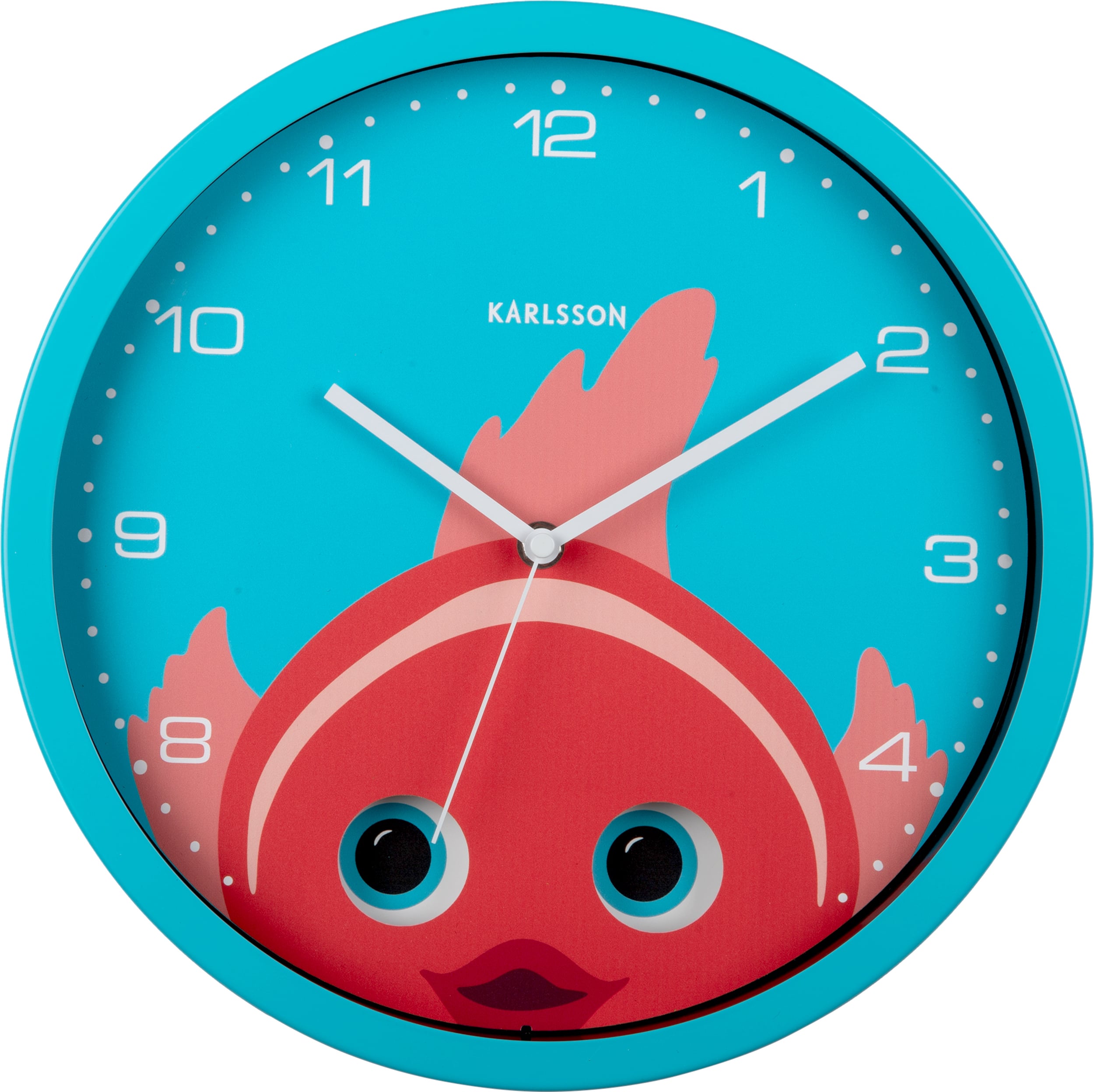 Zegar ścienny Peekaboo Goldfish jasnoniebieski