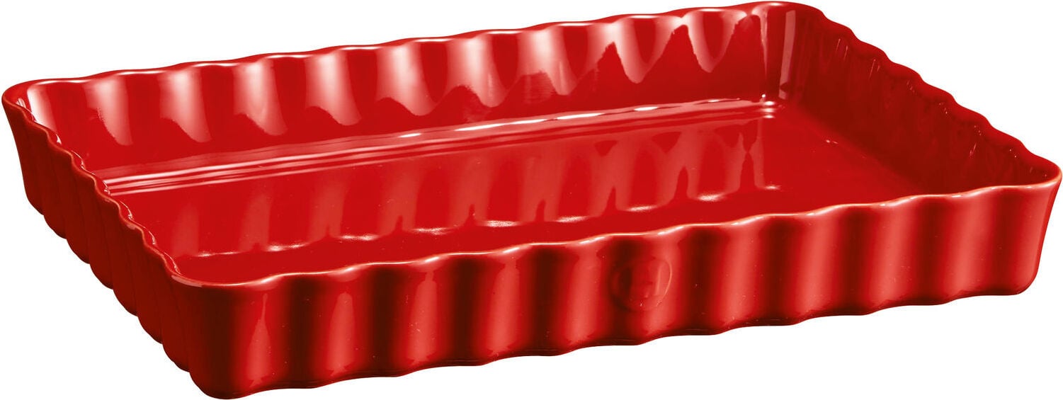 Forma do tarty ceramiczna Emile Henry głęboka 24 x 34 cm czerwona