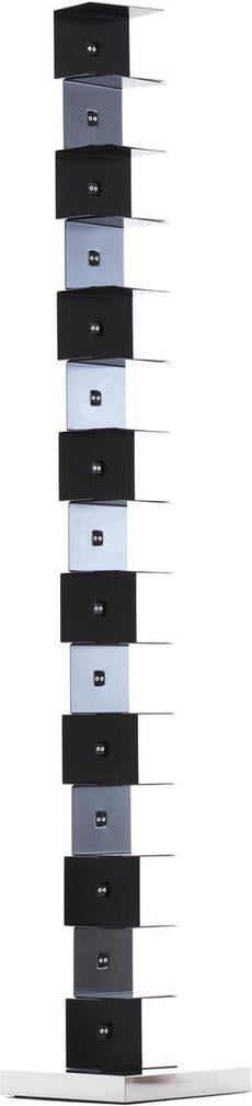 Regał Ptolomeo 215 cm czarny ze srebrną podstawą