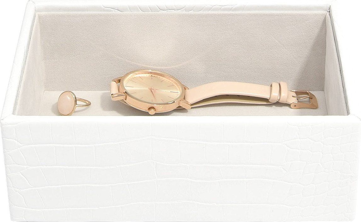 Szkatułka na biżuterię Stackers Croc open mini biała