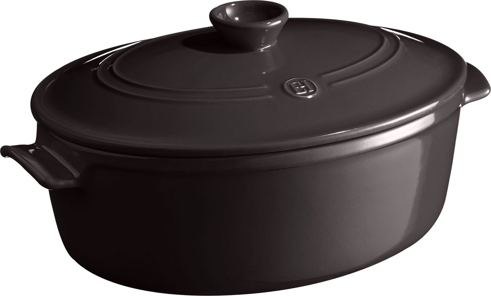 Garnek ceramiczny Emile Henry owalny 6 l czarny