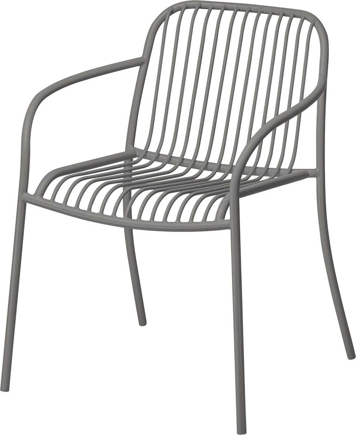 Krzesło ogrodowe Yua Wire ciemnoszare z podłokietnikami