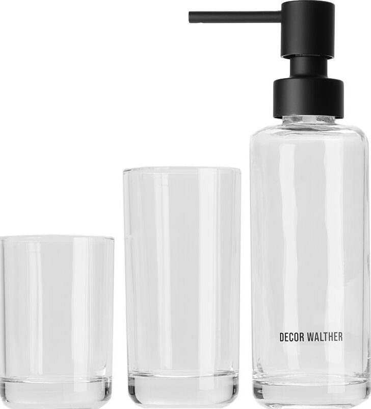 Dozownik do mydła Pop Up transparentny z kubkami 3 el.