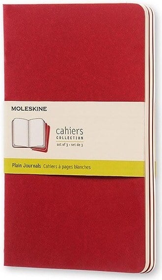 Zeszyty gładkie Moleskine Cahier L bordowe 3 szt.