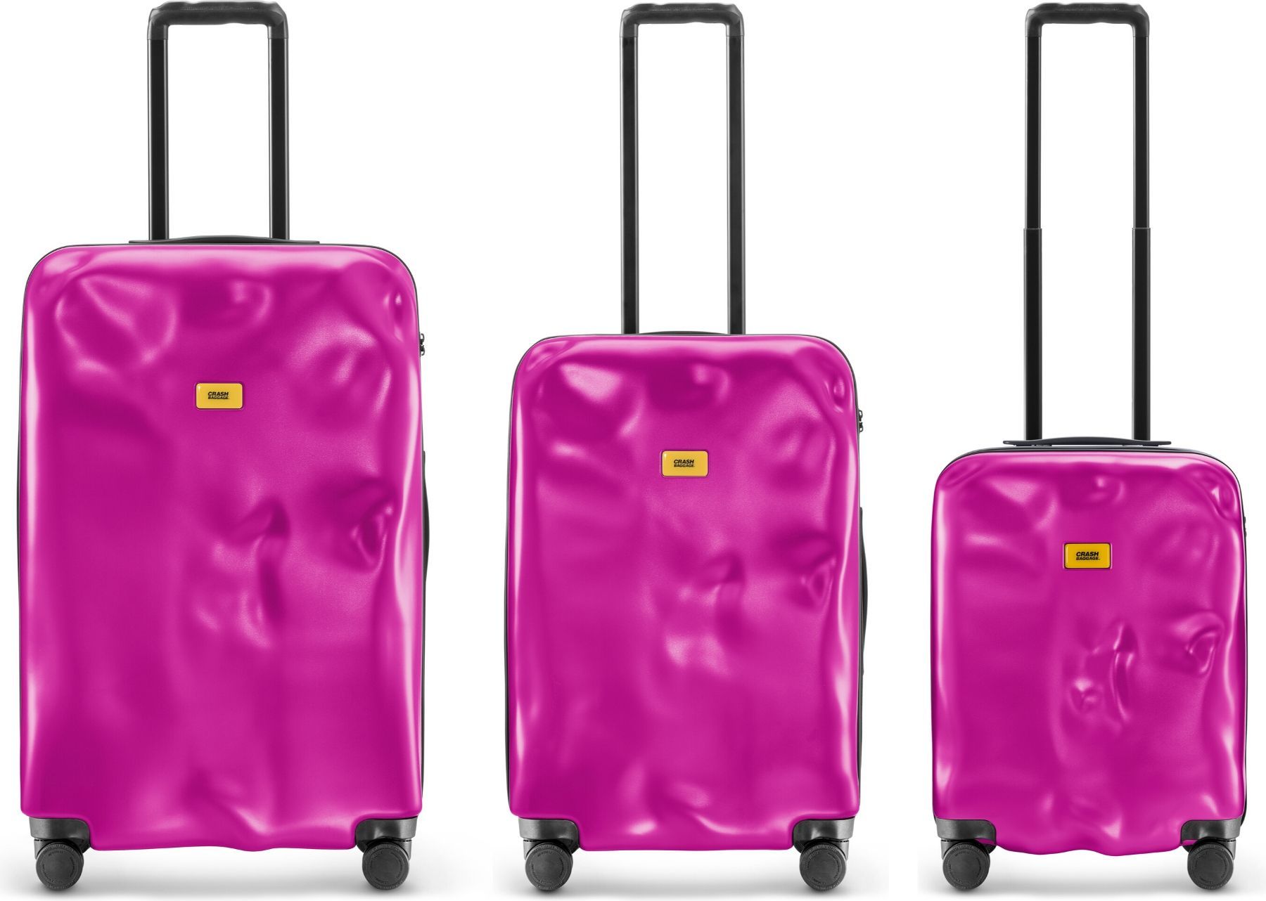 Walizki Icon w zestawie 3 el. fuksja