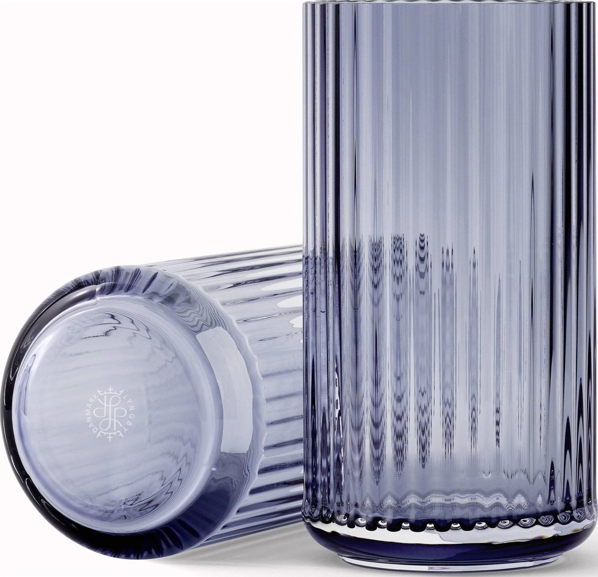 Wazon Lyngby 20 cm blue szklany