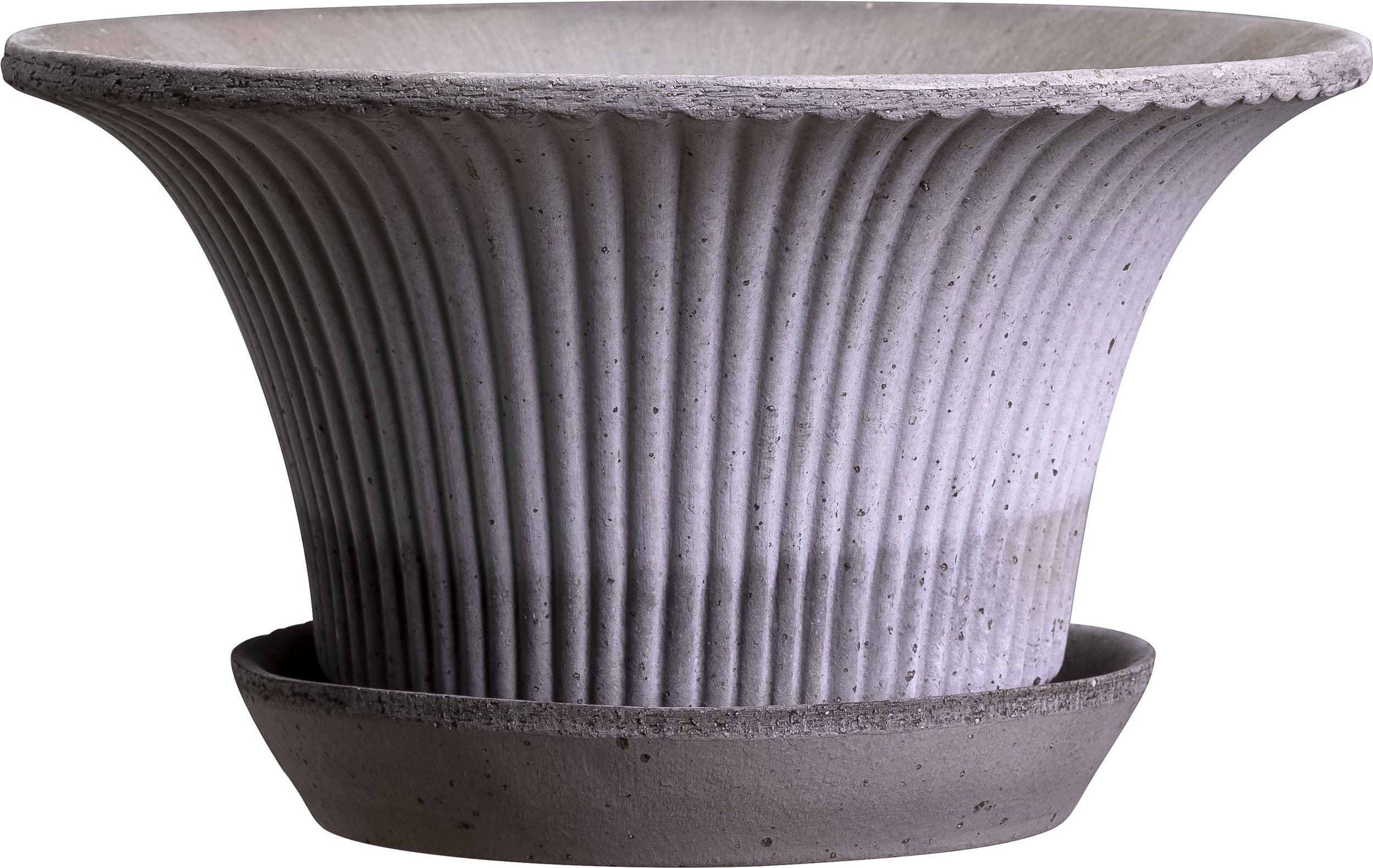 Doniczka Daisy 30 cm szara z podstawką