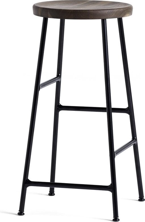 Stołek barowy Cornet 65 cm ciemny dąb na czarnych nogach