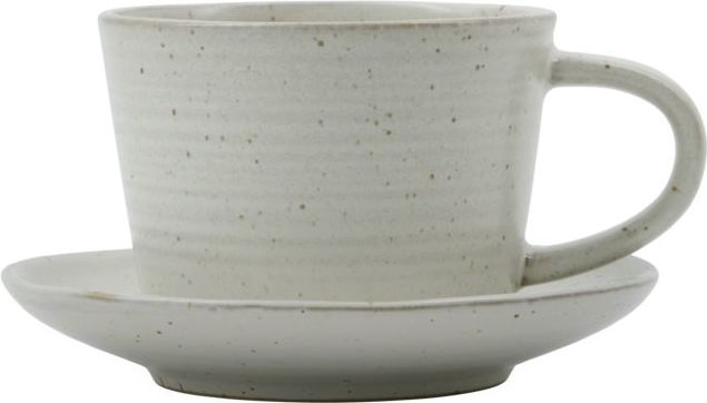 Filiżanka Pion szaro-biała ze spodkiem