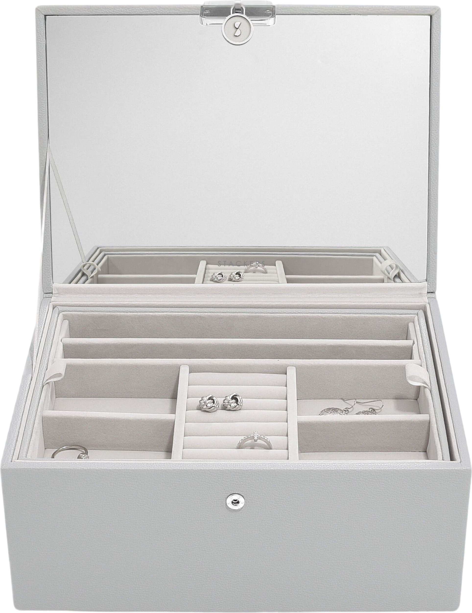 Szkatułka na biżuterię Stackers Luxury classic kamienna szarość