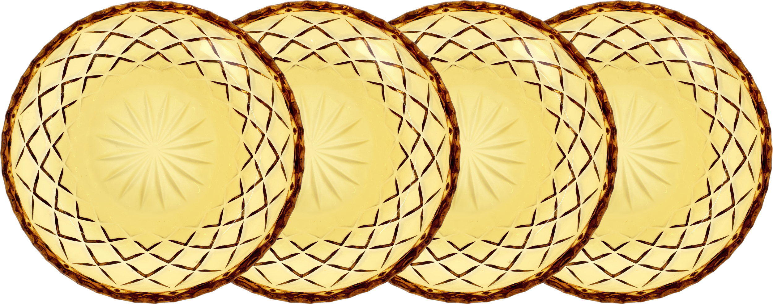 Talerzyki deserowe Sorrento 16 cm bursztynowe 4 szt.