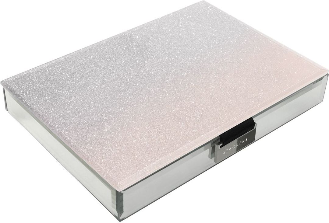 Szkatułka na biżuterię Stackers Glitter classic różowa z pokrywką