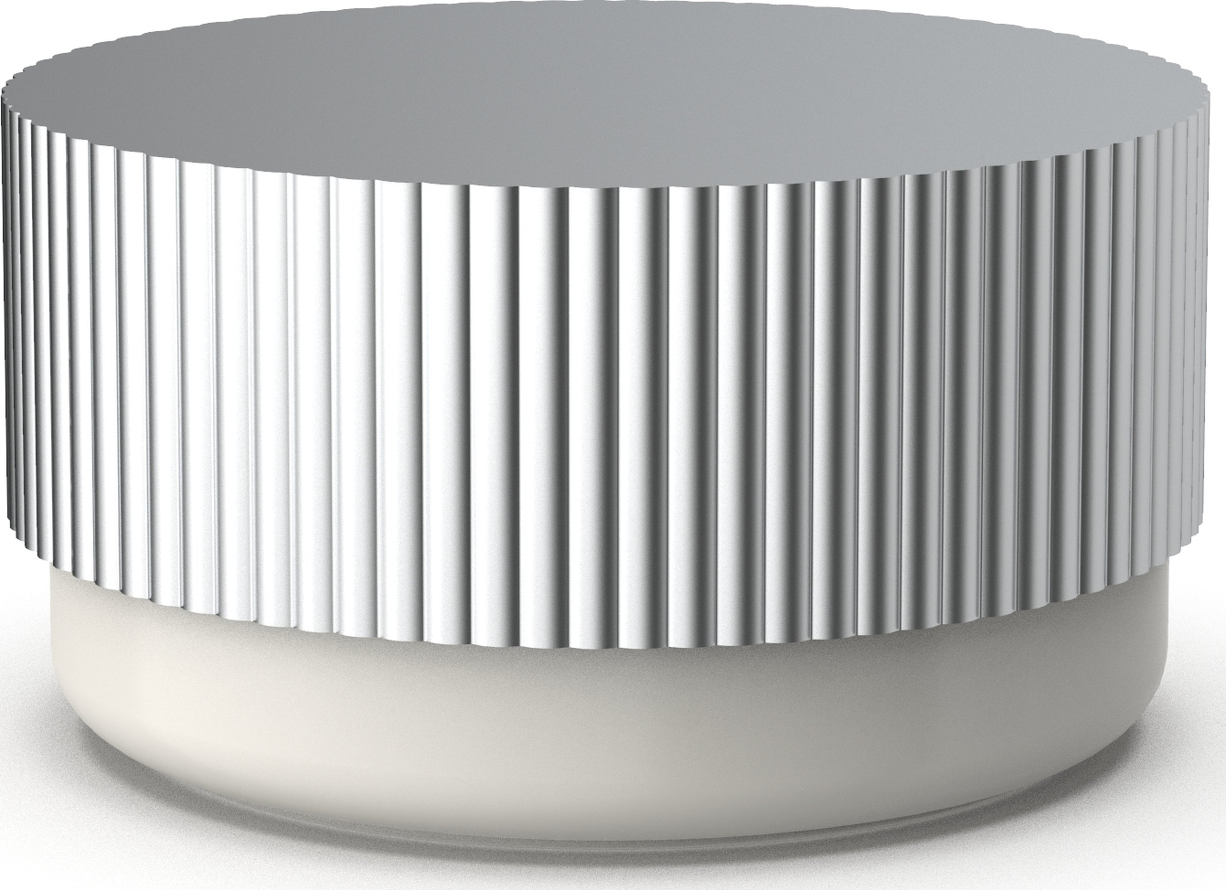 Pojemnik łazienkowy Of Line 16,5 cm kremowy ze srebrną pokrywką