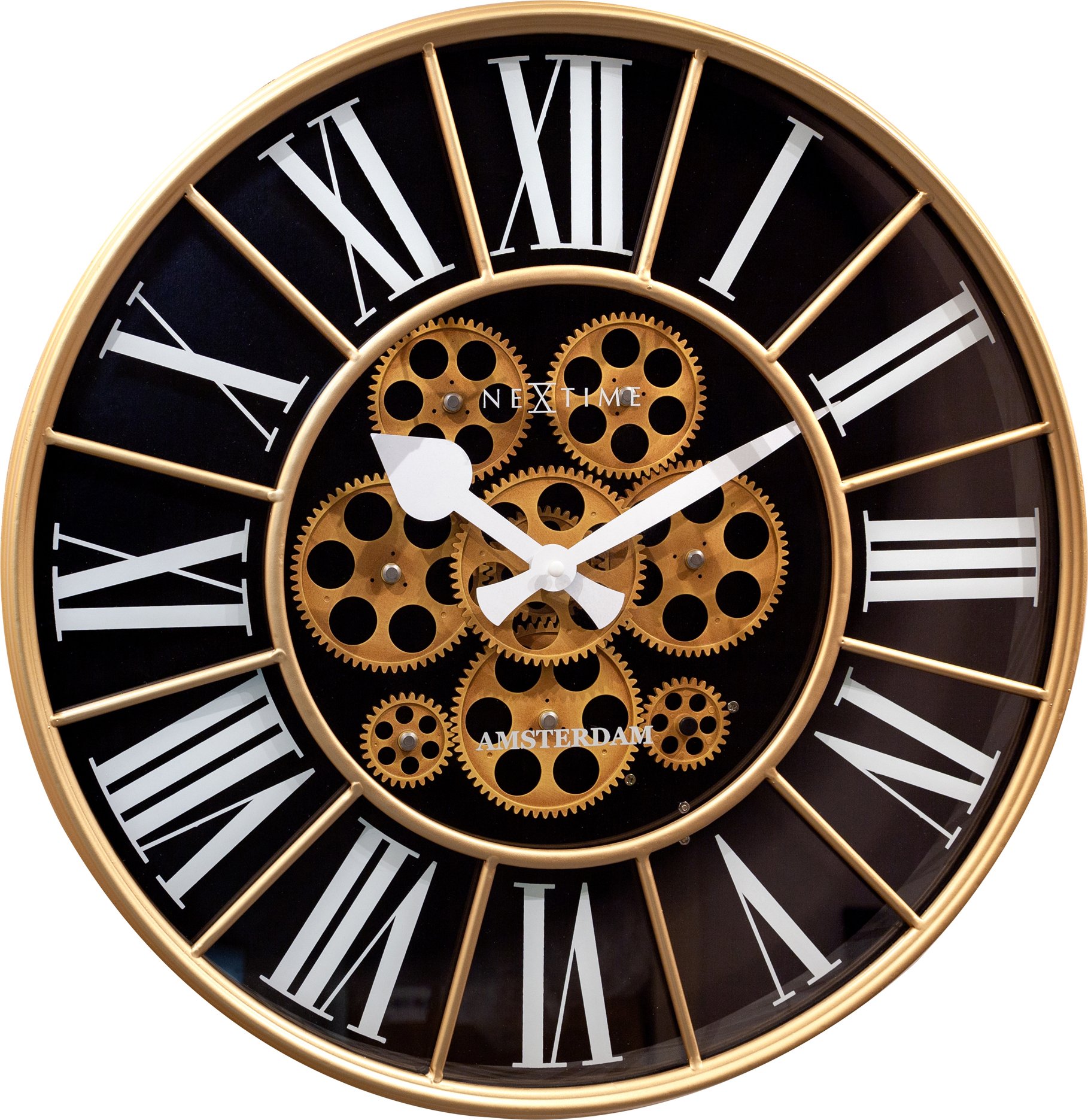 Zegar ścienny William czarno-złoty