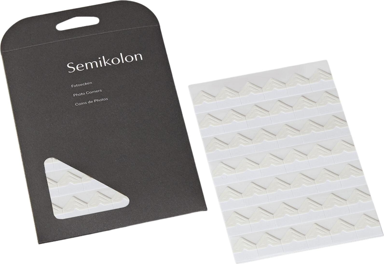 Naklejki narożne do zdjęć Semikolon kremowe