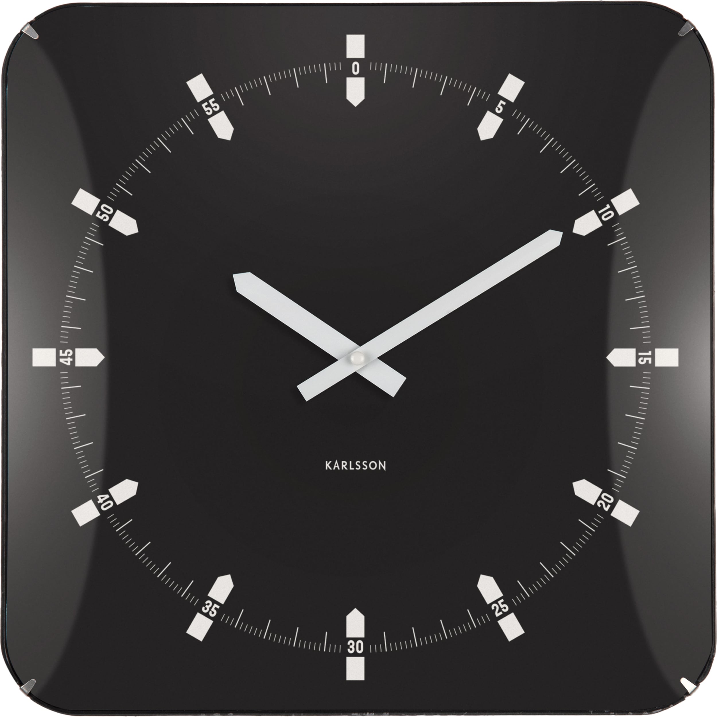 Zegar ścienny Sucinto Dome kwadratowy czarny