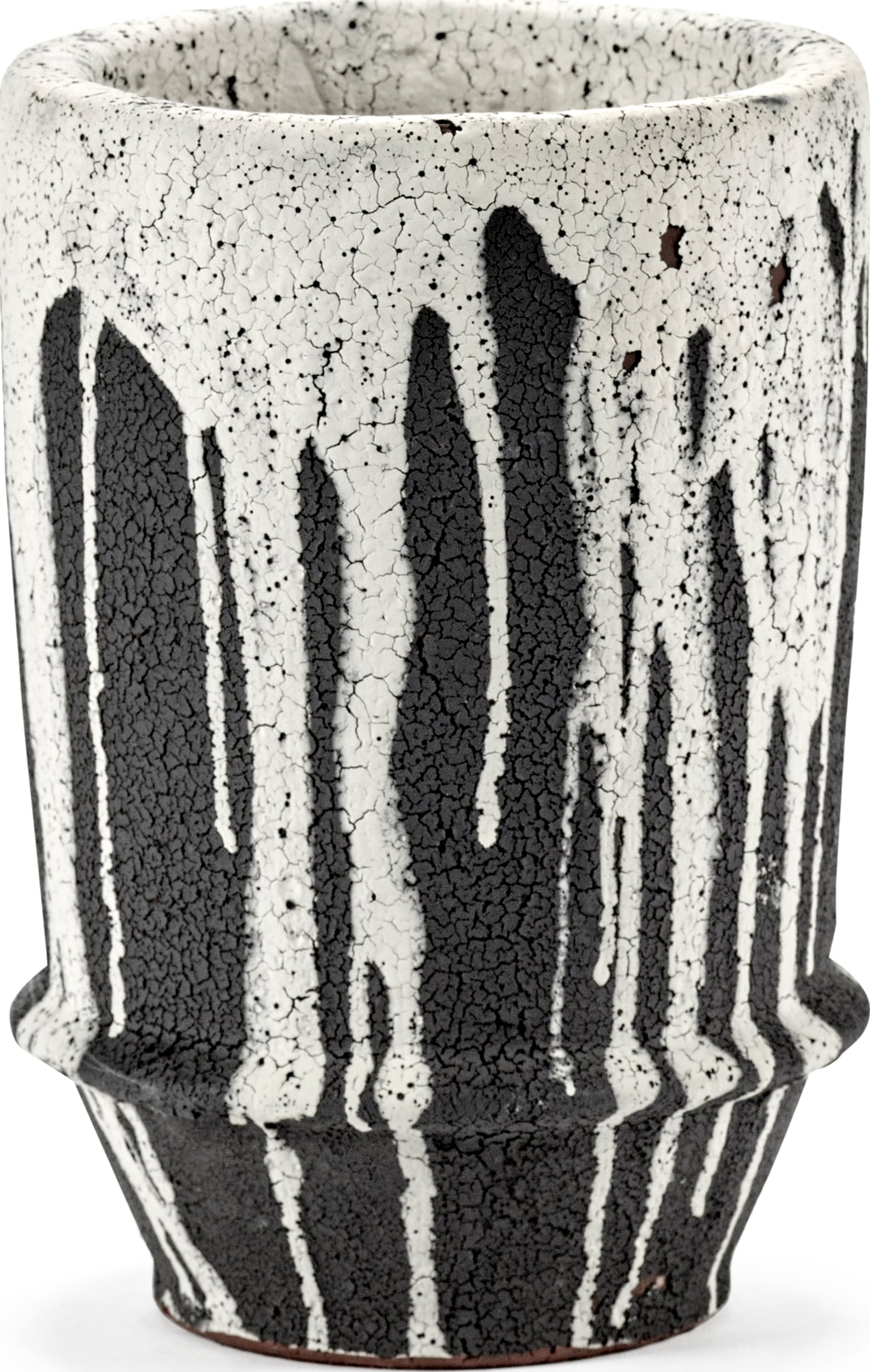 Doniczka Dune 18 cm biało-czarna