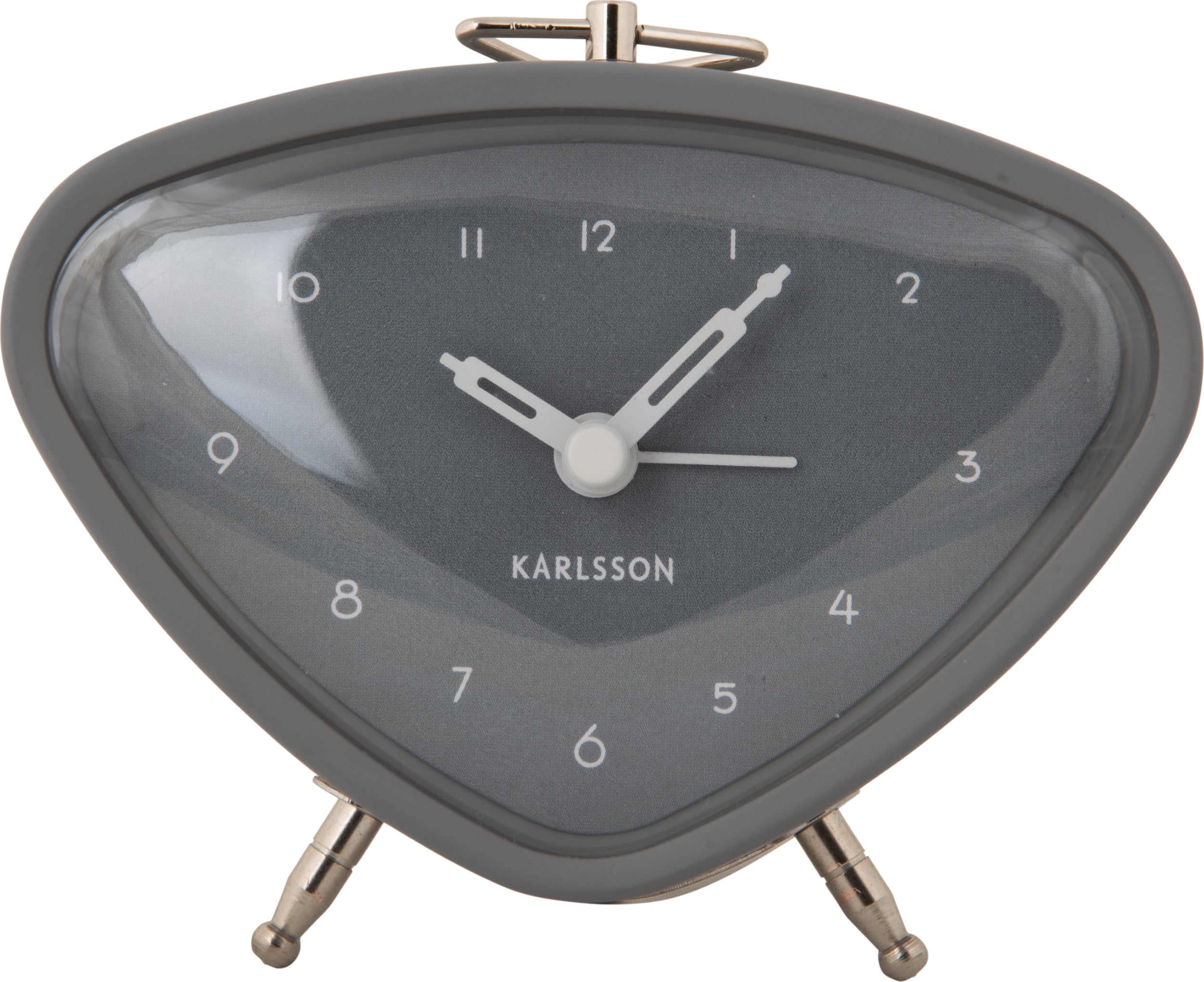 Budzik Triangle szary z uchwytem