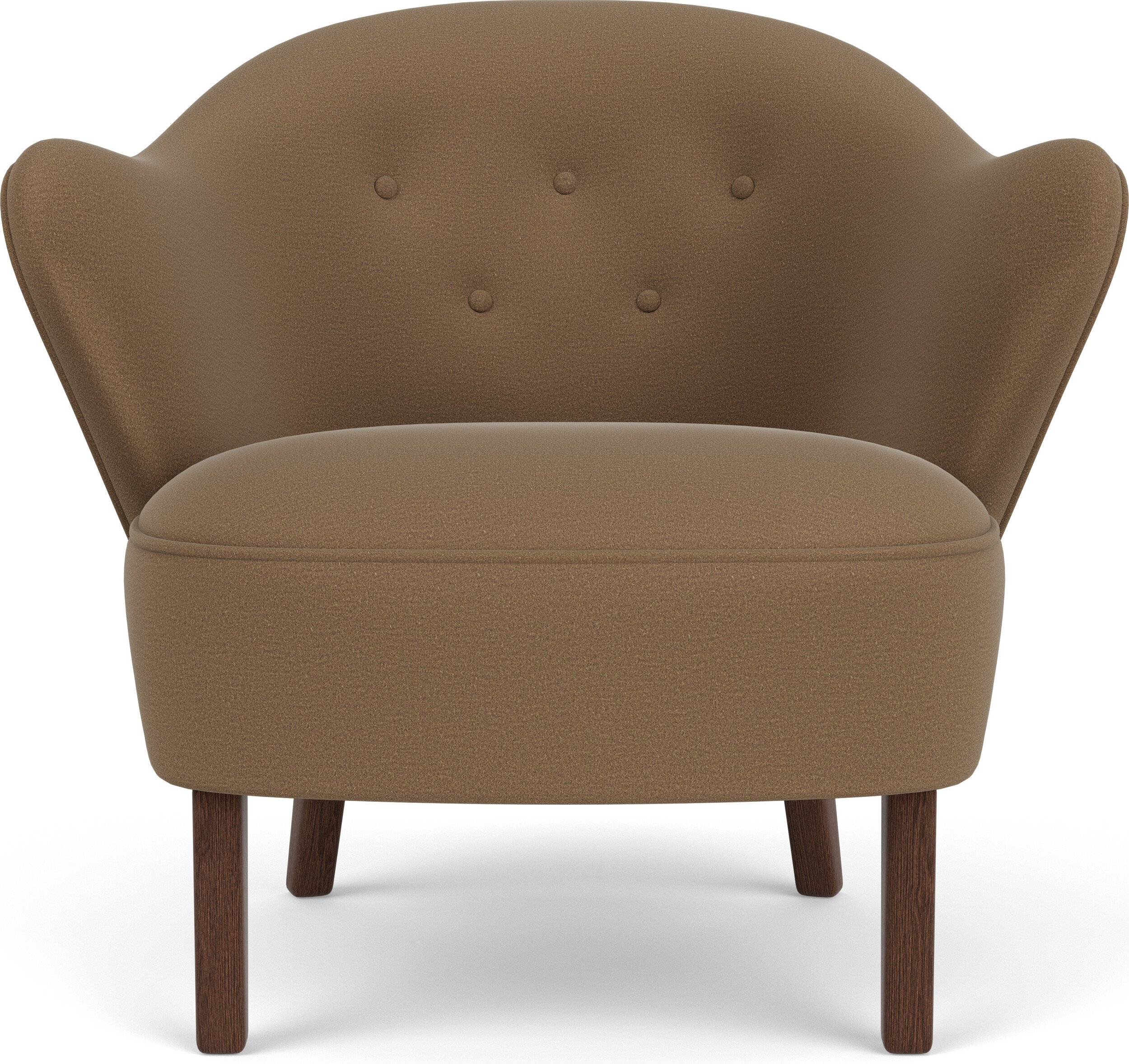 Fotel Ingeborg Grand Mohair brązowy na ciemnych dębowych nogach