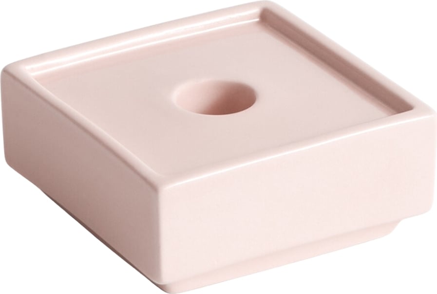 Świecznik na klasyczną świecę Mattone S jasnoróżowy