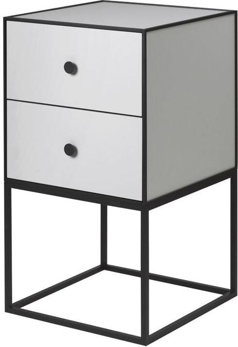 Szafka Frame 35 jasnoszara na stelażu z 2 szufladami