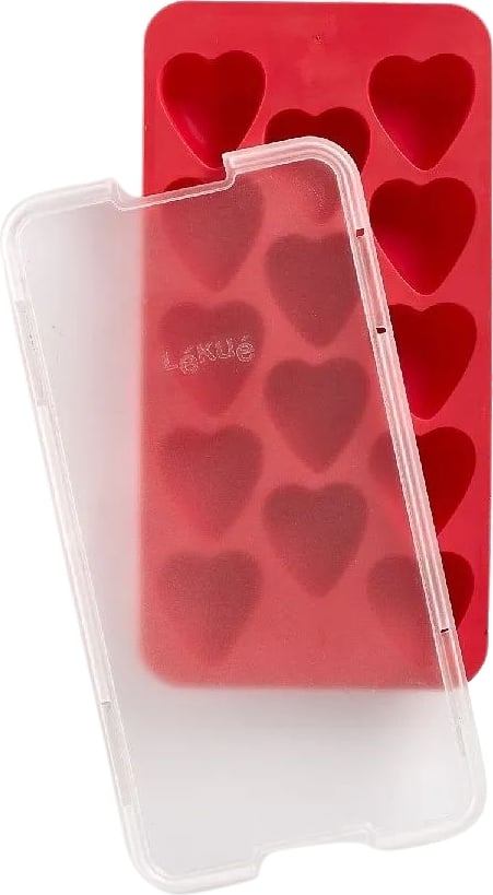 Foremka do lodu Lekue serca z pokrywką