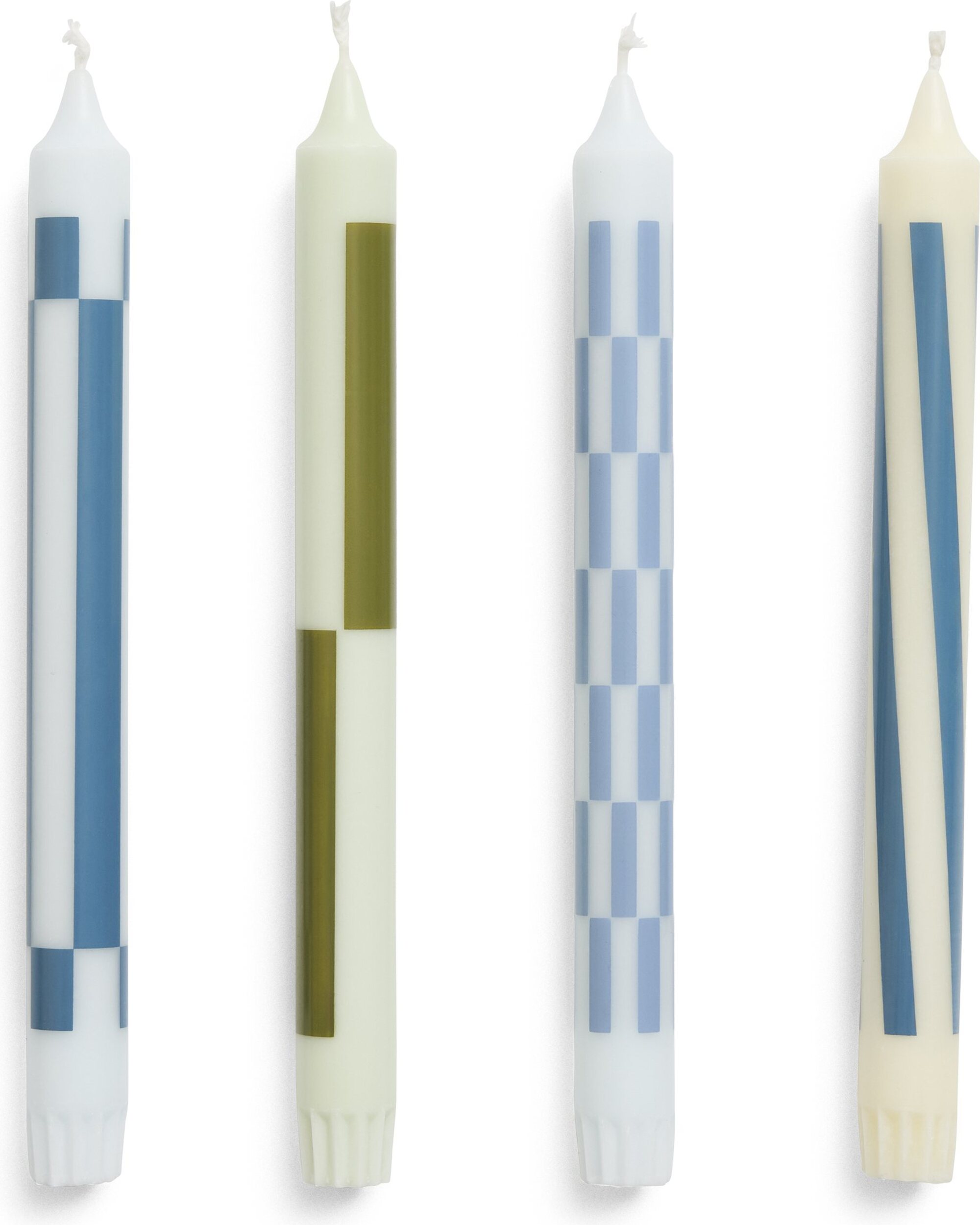 Świece Hay Pattern błękitno-zielone 4 szt.