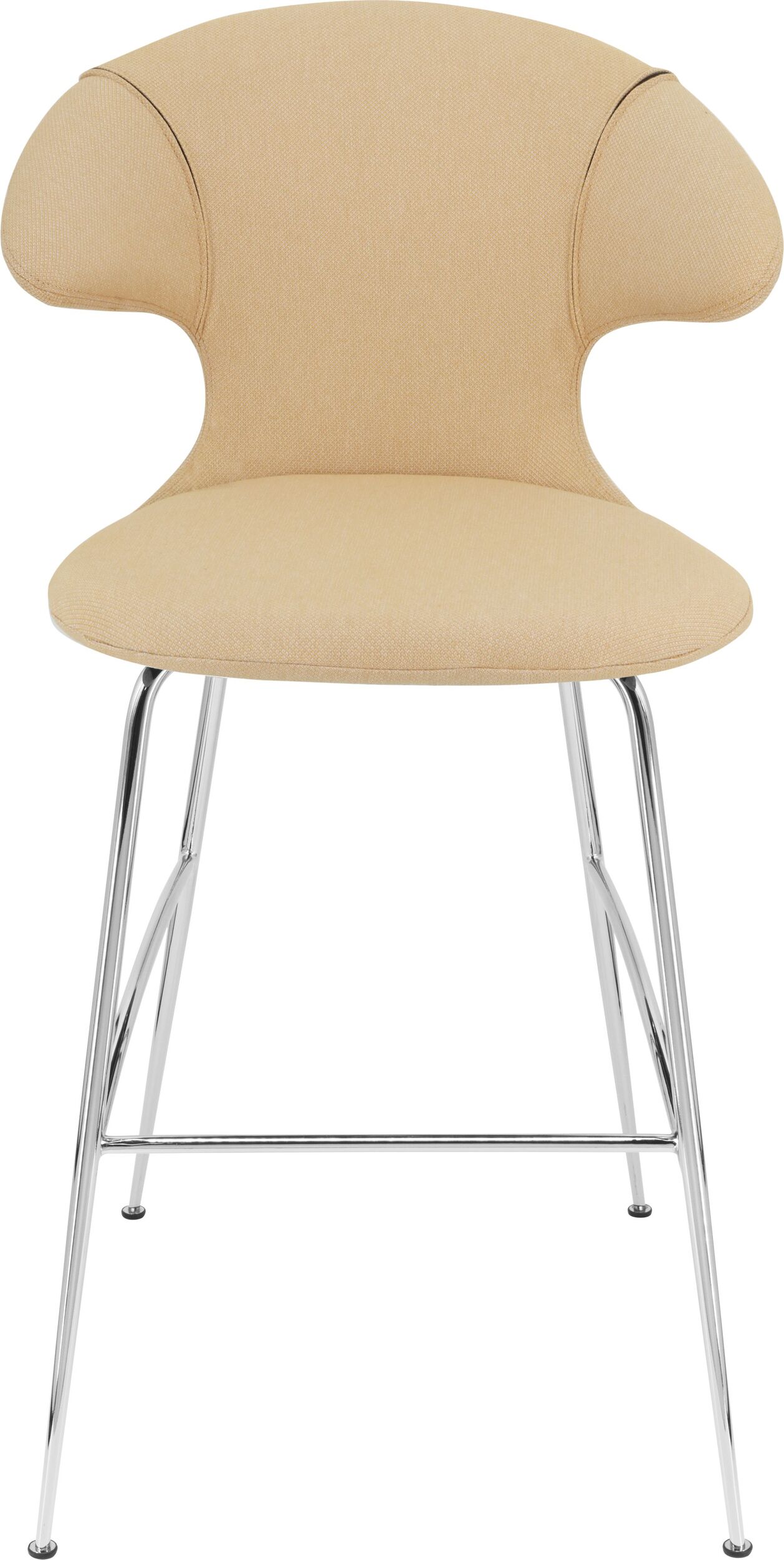 Krzesło barowe Time Flies jasnobeżowe na chromowanych nogach