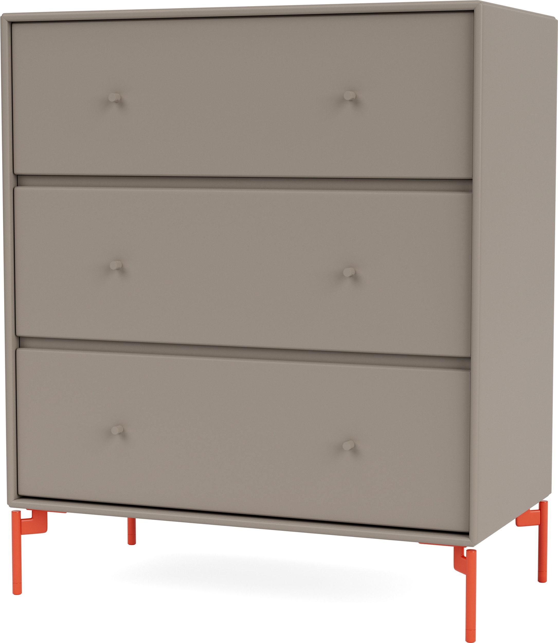 Komoda Carry truflowa na czerwonych nogach