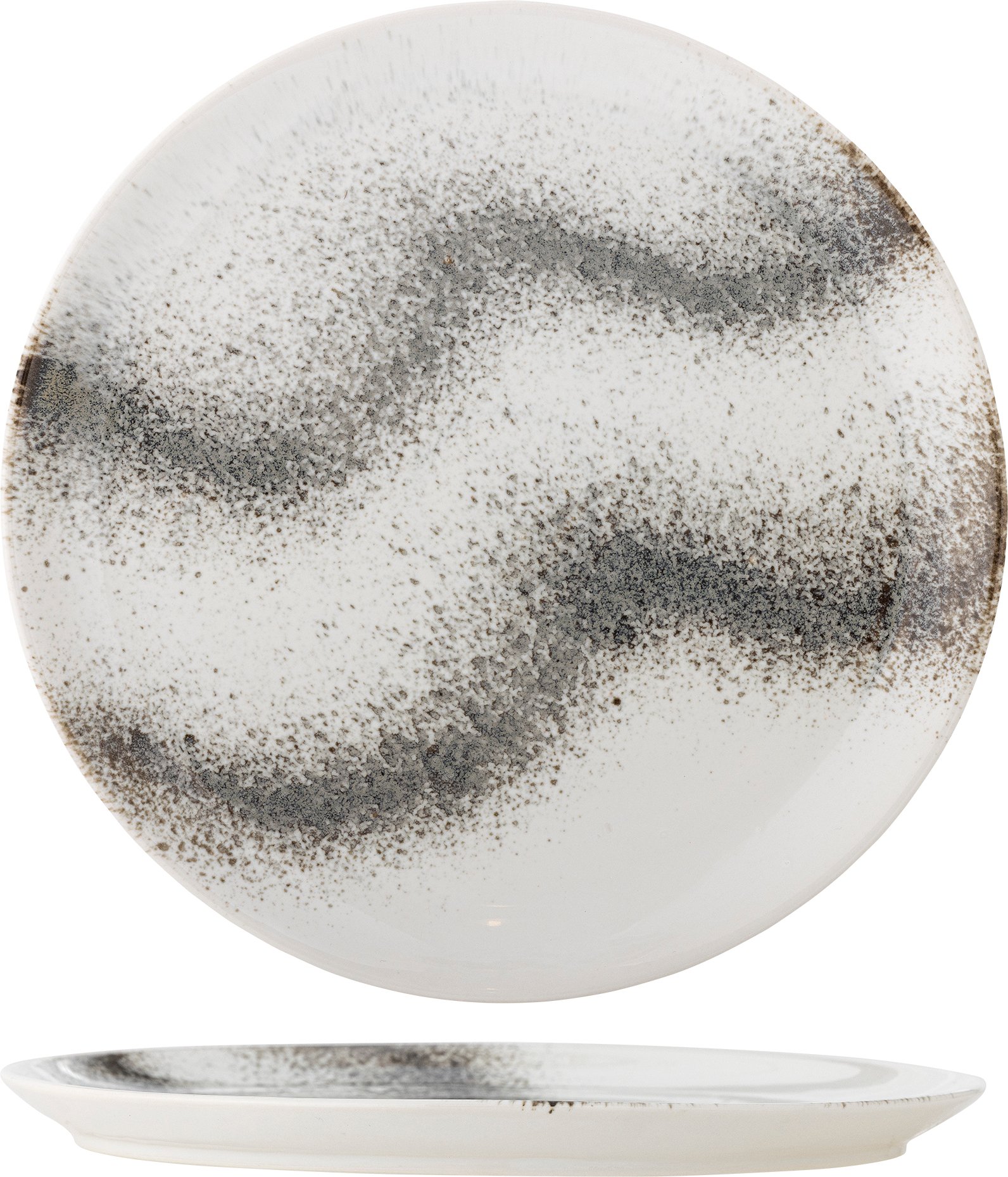 Talerz obiadowy Paula 26,5 cm szaro-biały