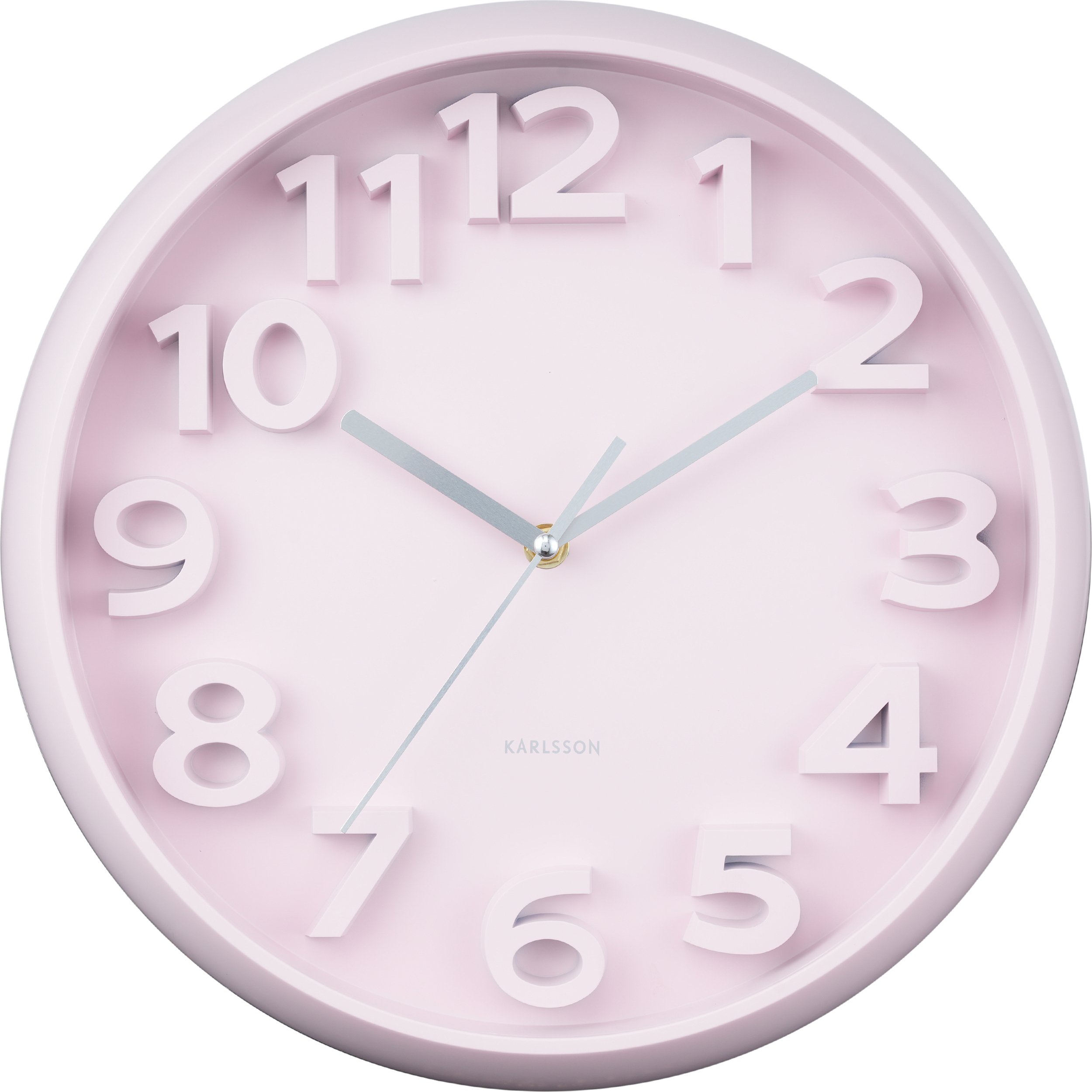 Zegar ścienny Elevated Classic Numbers pastelowy różowy