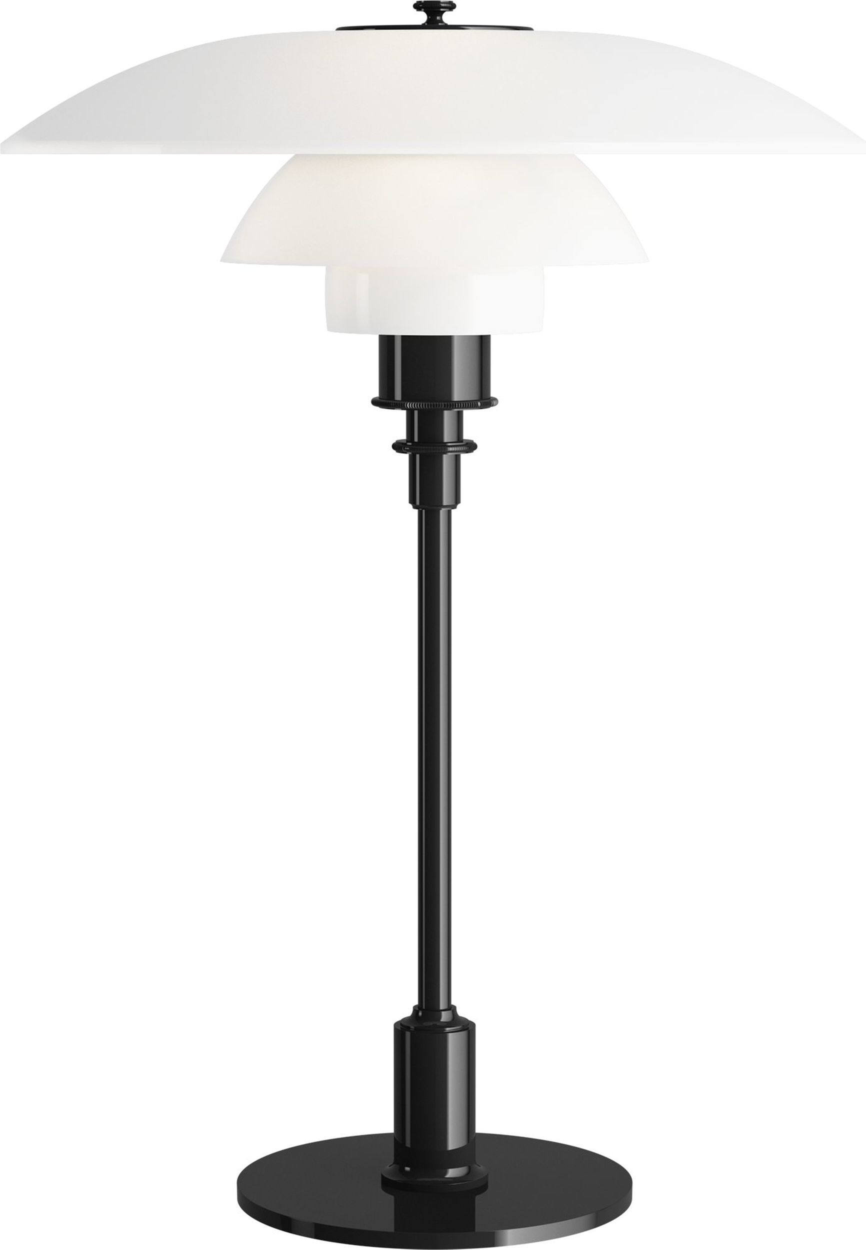 Lampa stołowa PH 33 cm czarna ze szklanym kloszem