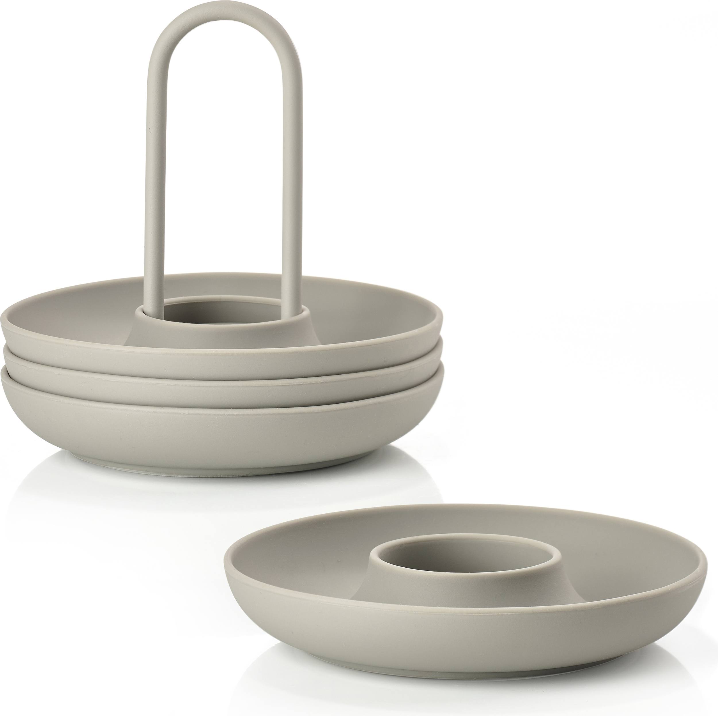 Kieliszki do jajek Zone piaskowe na stojaku 4 szt.