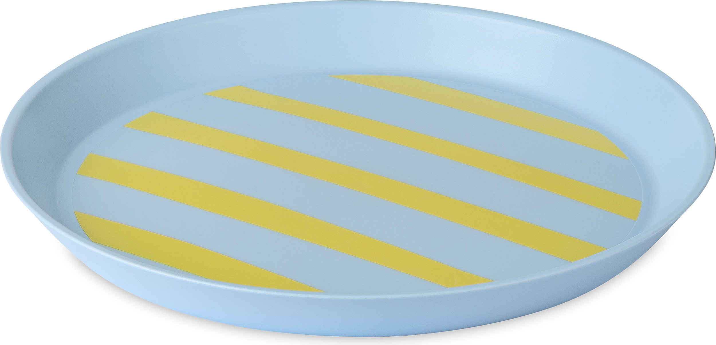 Talerz śniadaniowy Nora w paski 20,5 cm niebiesko-żółty
