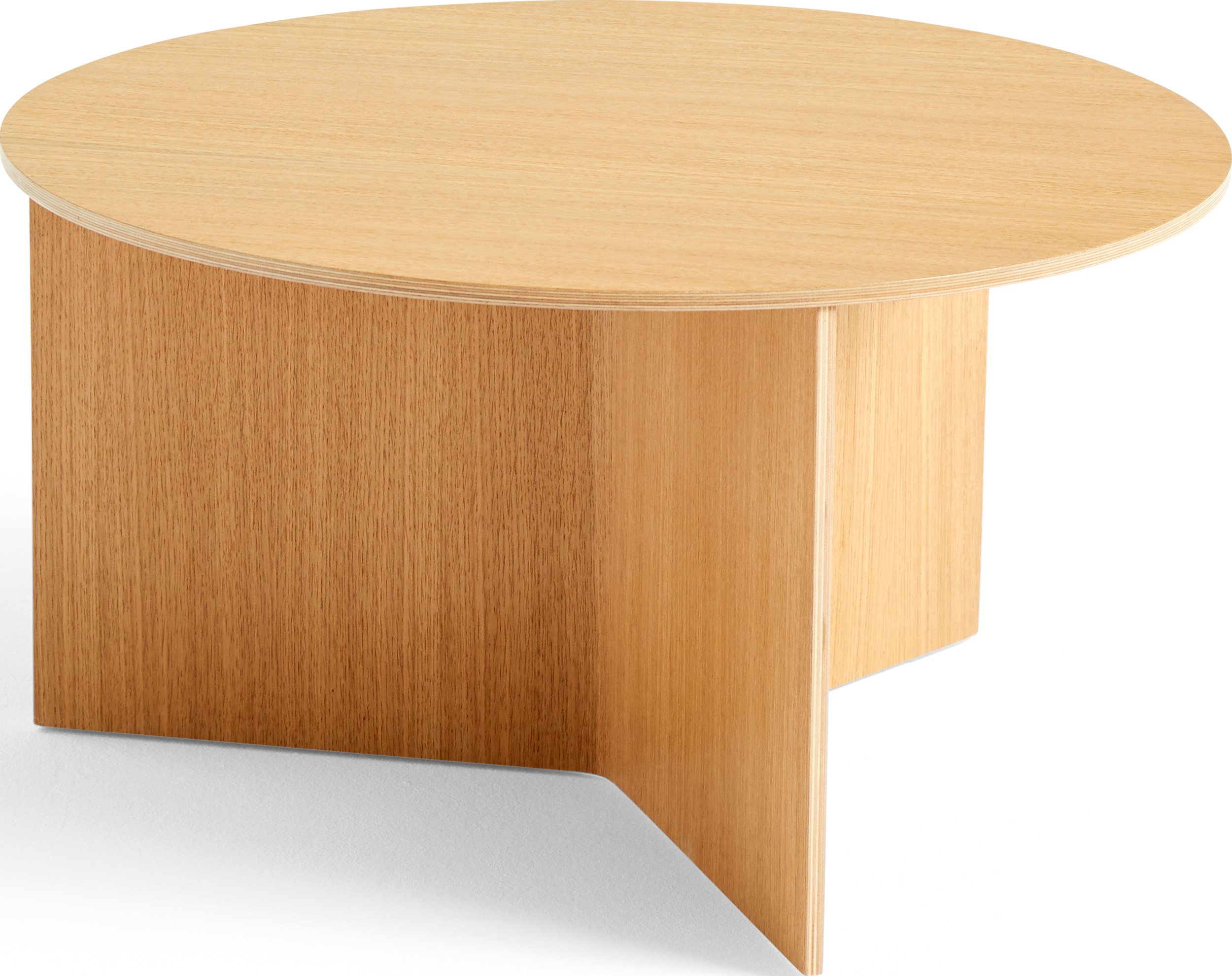 Stolik kawowy Slit okrągły 65 cm jasny dąb drewniany