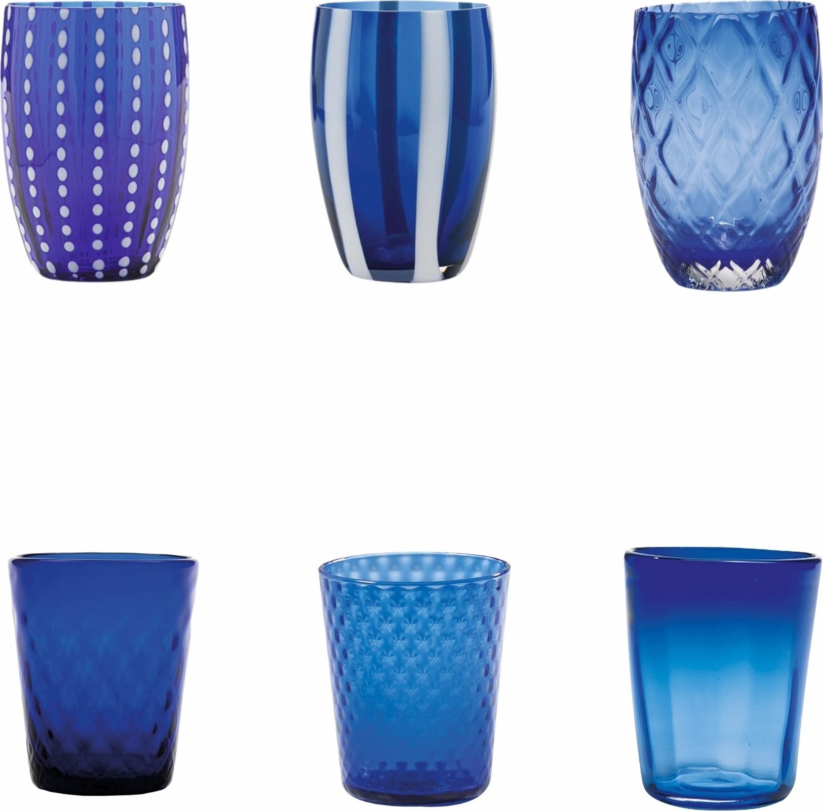 Szklanki Melting Pot niebieskie 6 szt.