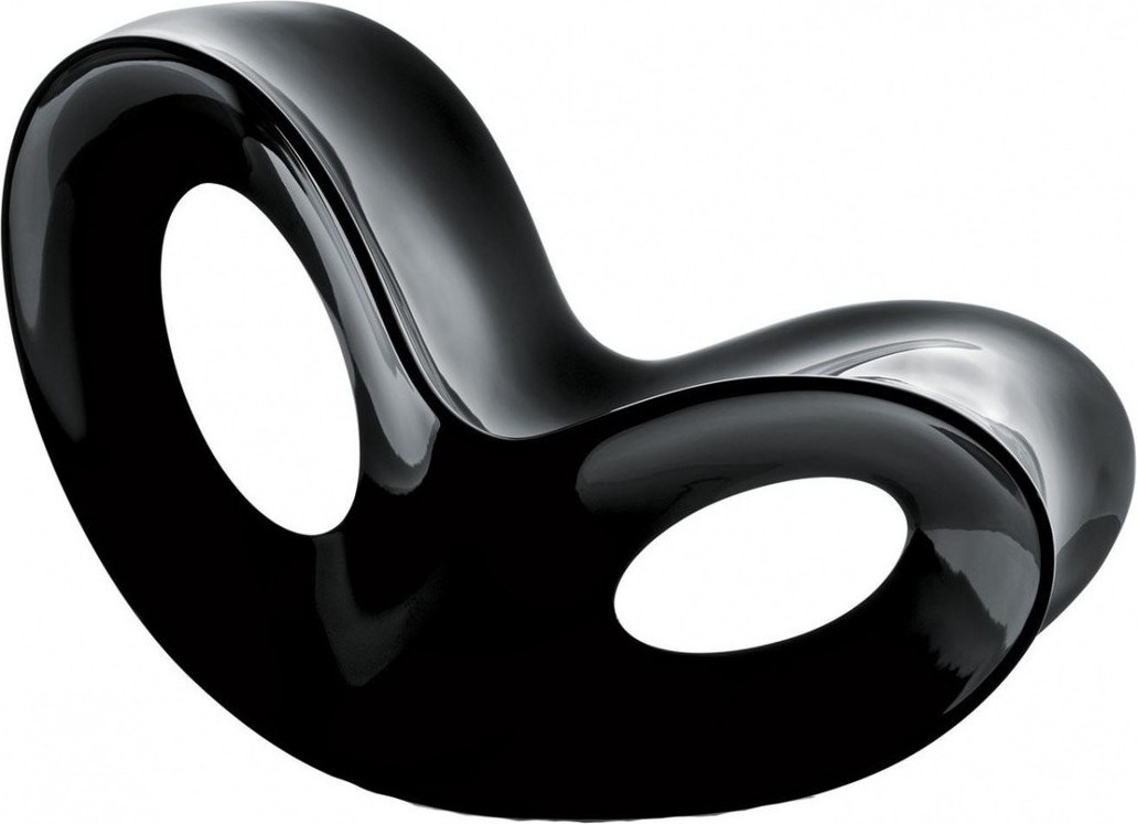 Fotel bujany Voido czarny lakierowany